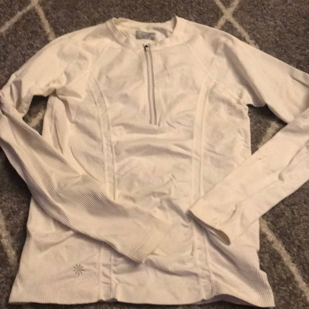 White Athleta Half Zip Pullover